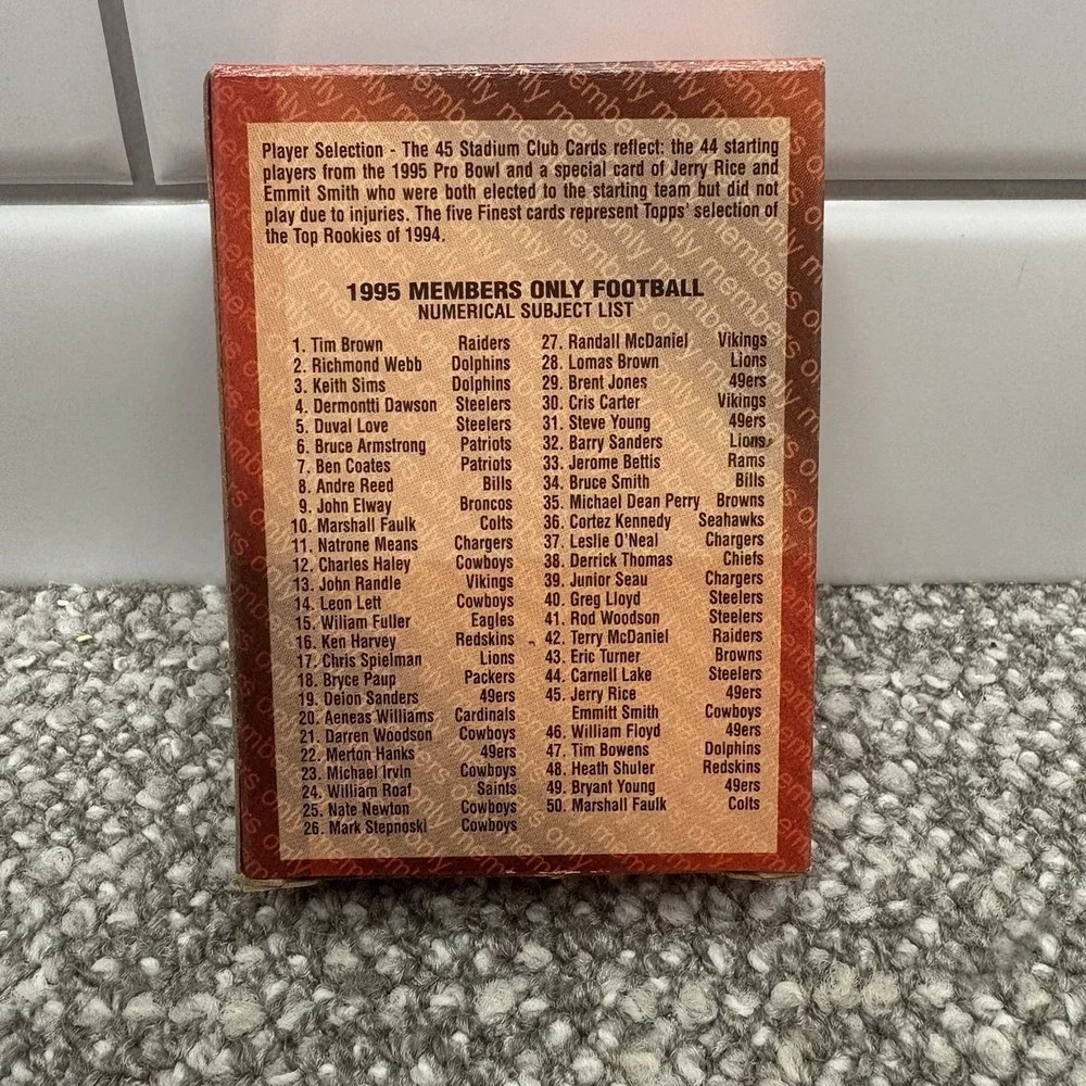 1995 Topps Stadium Club Members Only Football Card Set‎ in Box 1-50 Sh1